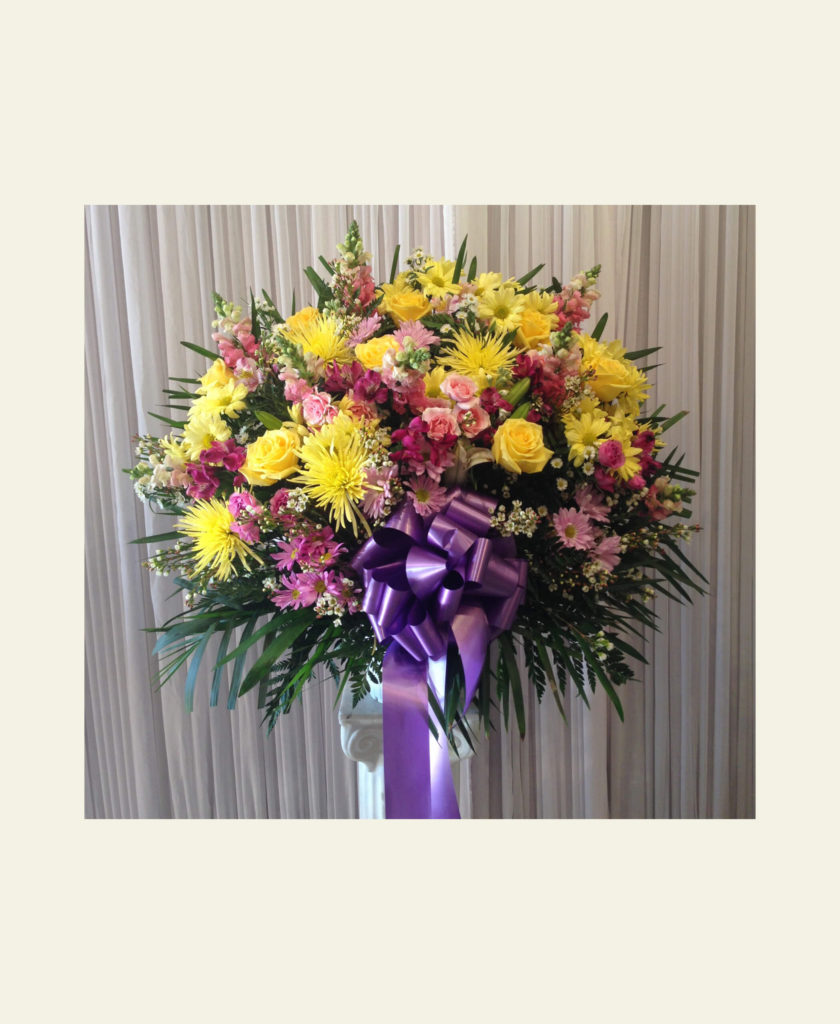 SB0350: Yellow, purple and pink standard basket - Floral Fantasy US